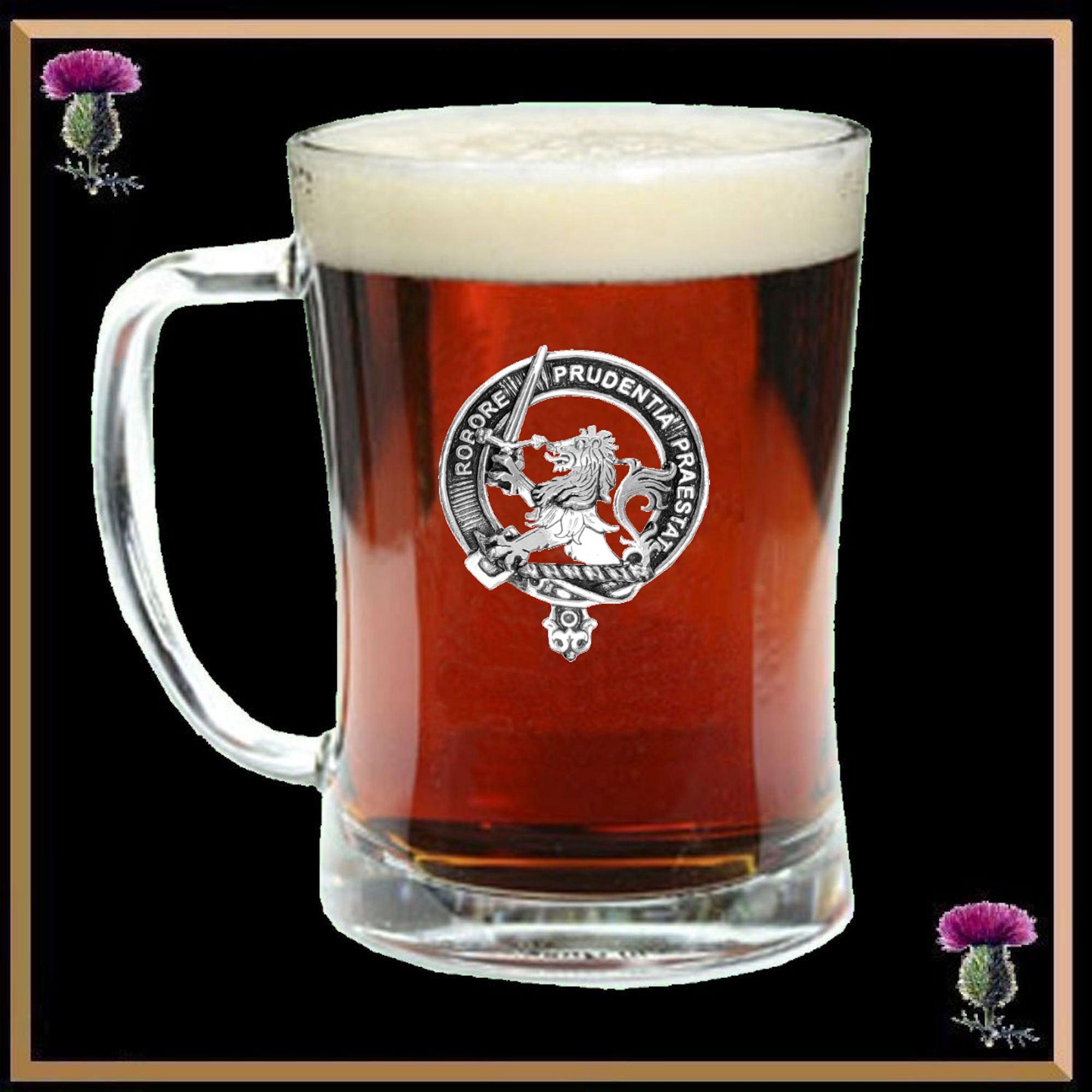 Young Clan Crest Badge Glass Beer Mug