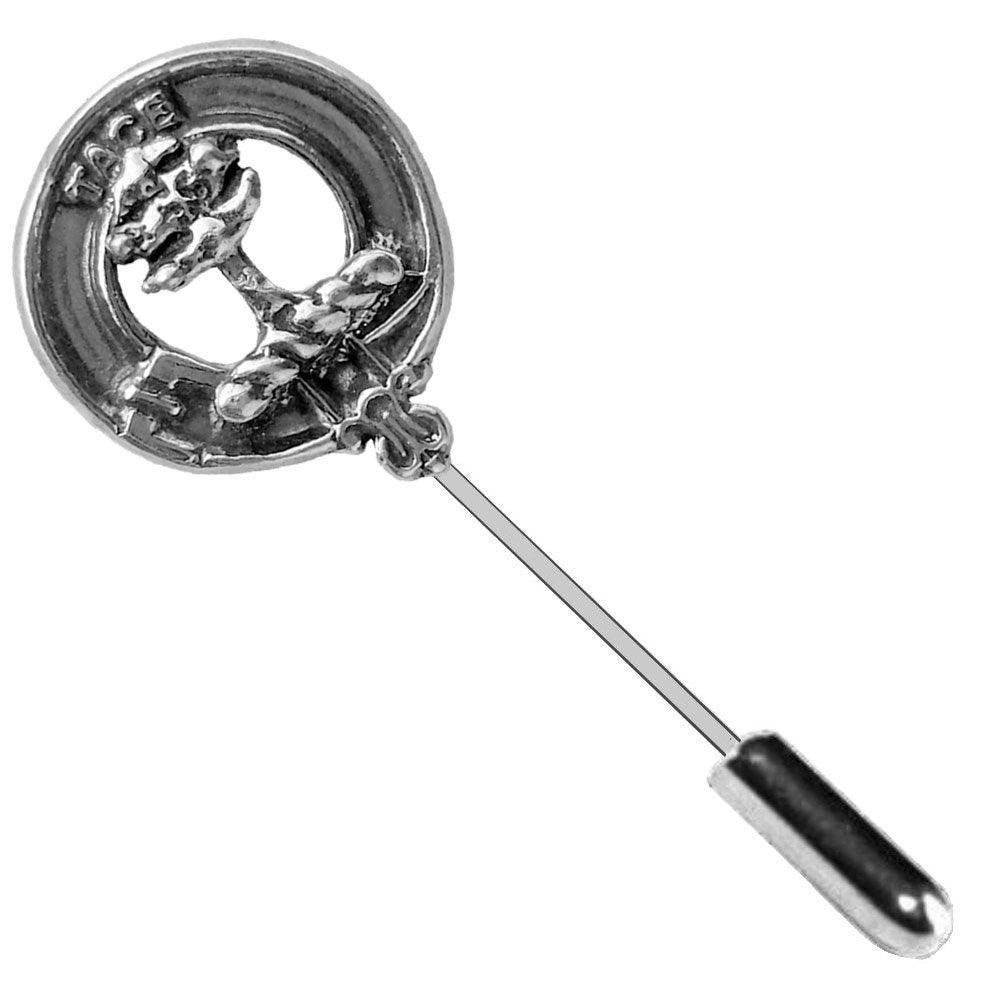 Abercrombie Clan Crest Stick or Cravat pin, Sterling Silver