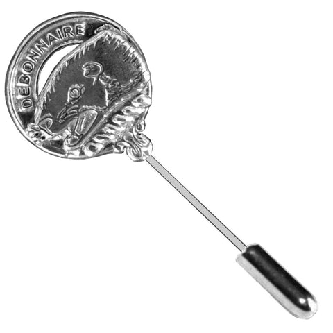 Beaton Clan Crest Stick or Cravat pin, Sterling Silver
