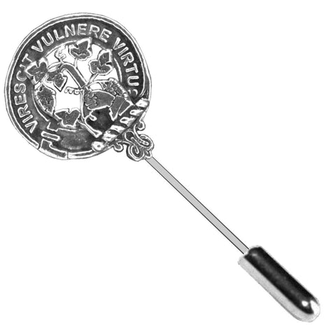 Burnett Clan Crest Stick or Cravat pin, Sterling Silver