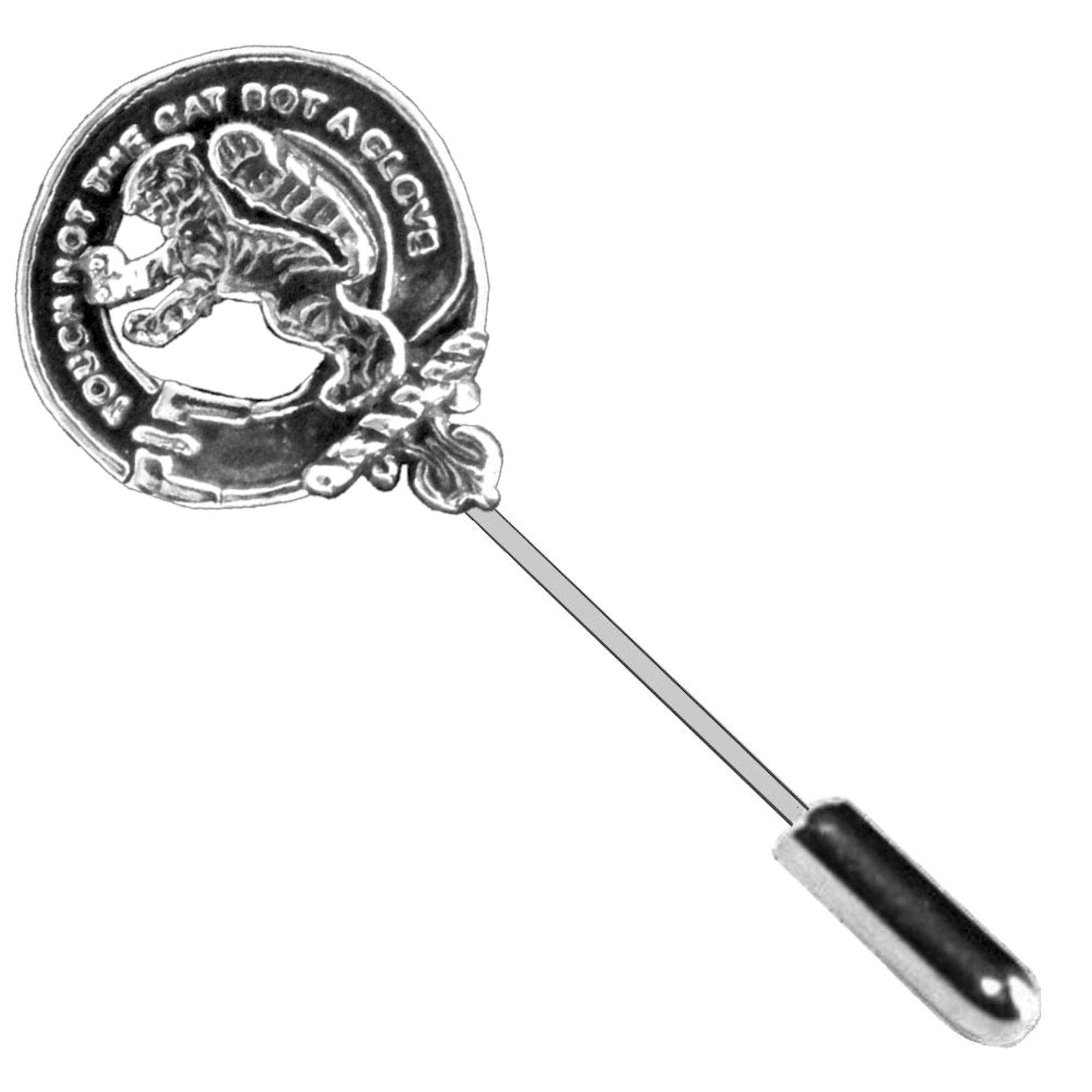 Clan Chattan Crest Stick or Cravat pin, Sterling Silver