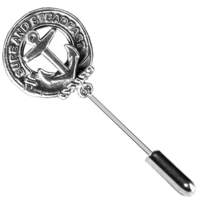 Clark Clan Crest Stick or Cravat pin, Sterling Silver