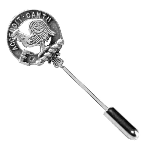 Cockburn Clan Crest Stick or Cravat pin, Sterling Silver