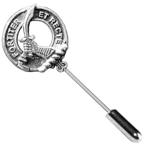 Elliott Clan Crest Stick or Cravat pin, Sterling Silver