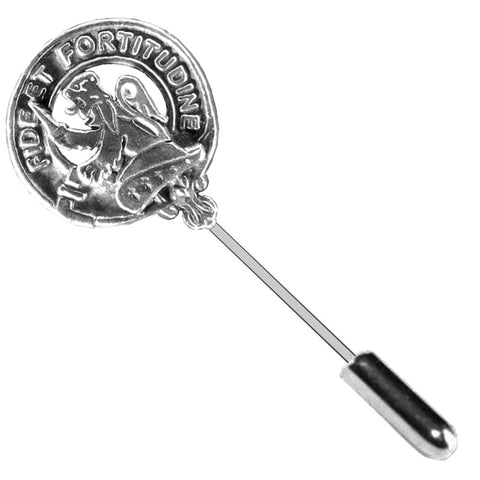 Farquharson Clan Crest Stick or Cravat pin, Sterling Silver