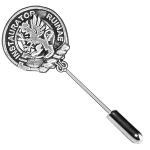 Forsythe Clan Crest Stick or Cravat pin, Sterling Silver