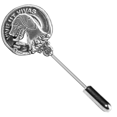Hall Clan Crest Stick or Cravat pin, Sterling Silver