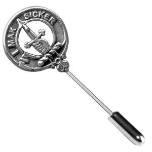 Kirkpatrick Clan Crest Stick or Cravat pin, Sterling Silver