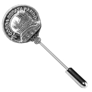 Lockhart Clan Crest Stick or Cravat pin, Sterling Silver