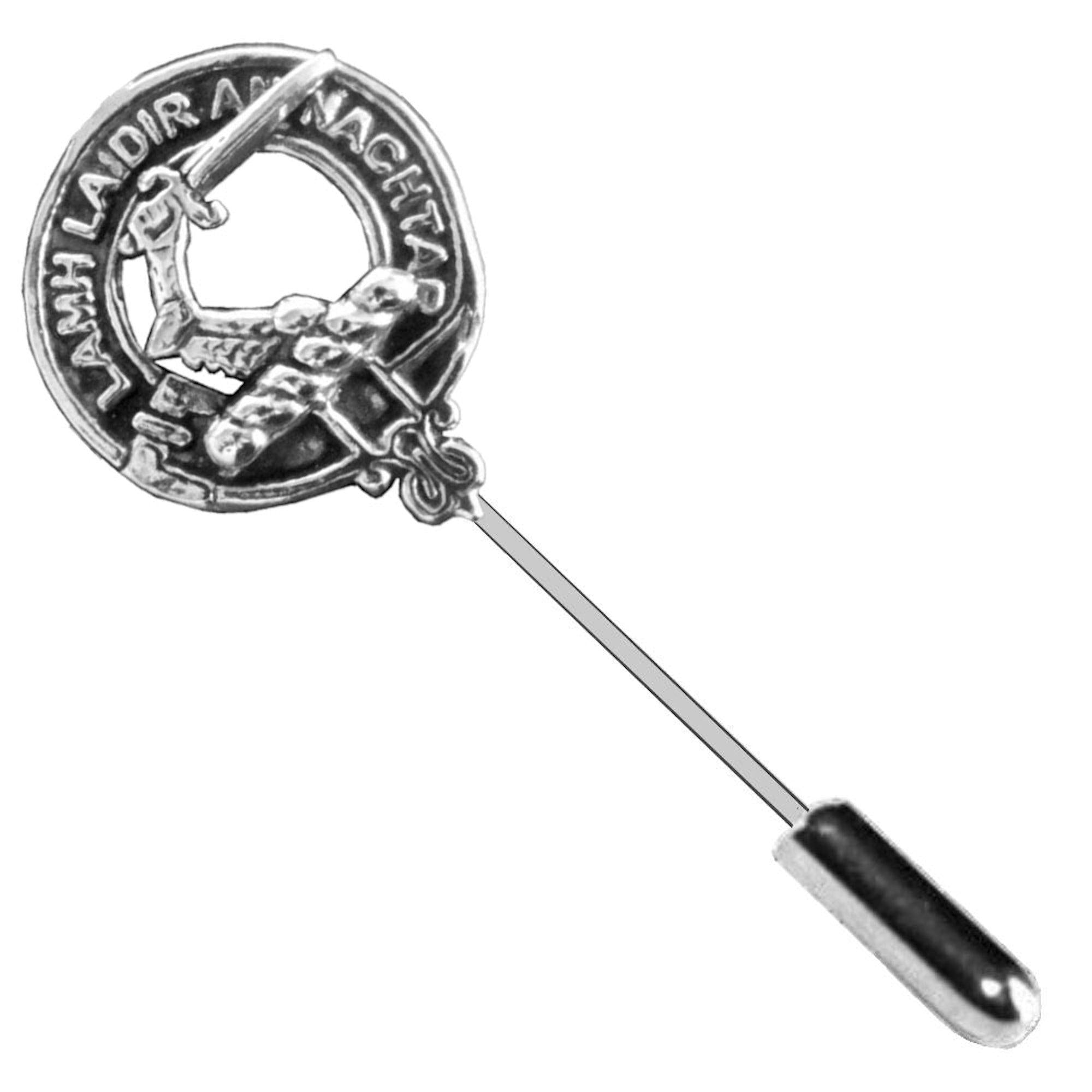 MacFadden Clan Crest Stick or Cravat pin, Sterling Silver