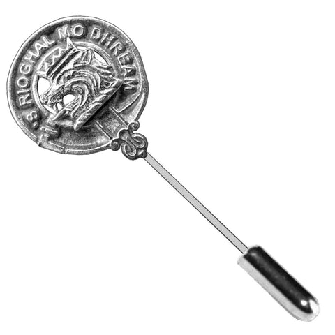MacGregor Clan Crest Stick or Cravat pin, Sterling Silver