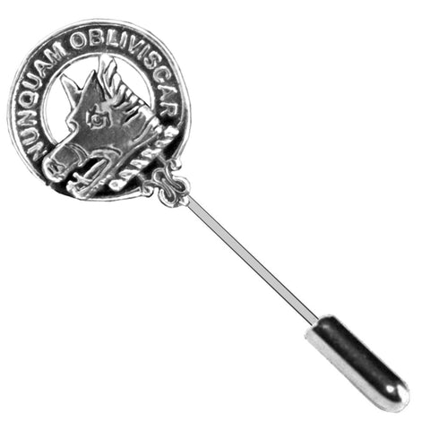 MacIver Clan Crest Stick or Cravat pin, Sterling Silver