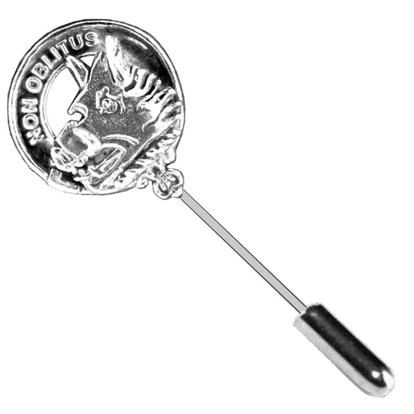 MacTavish Clan Crest Stick or Cravat pin, Sterling Silver