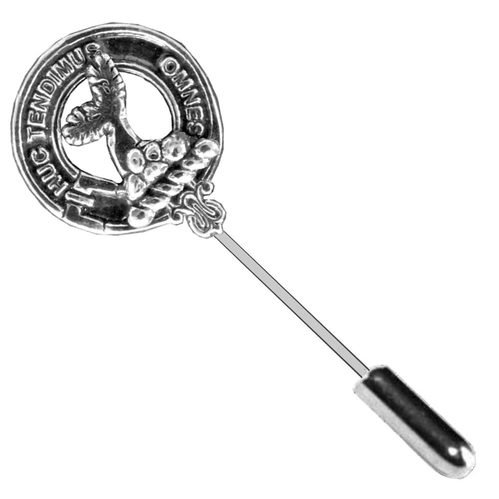 Patterson Clan Crest Stick or Cravat pin, Sterling Silver