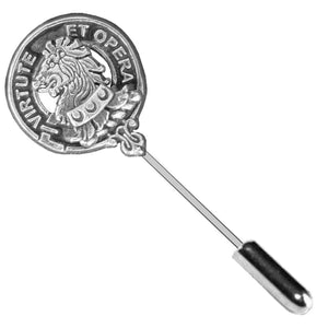 Pentland Clan Crest Stick or Cravat pin, Sterling Silver