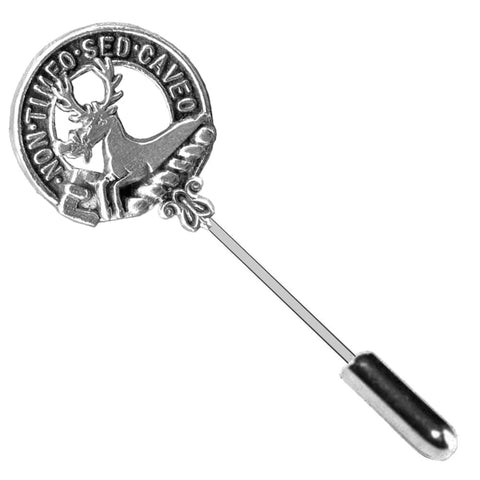 Strachan Clan Crest Stick or Cravat pin, Sterling Silver