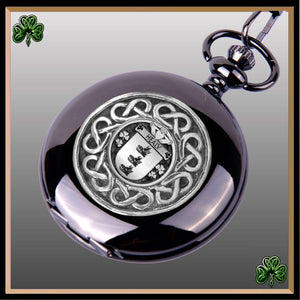Healy Irish Coat of Arms Black Pocket Watch