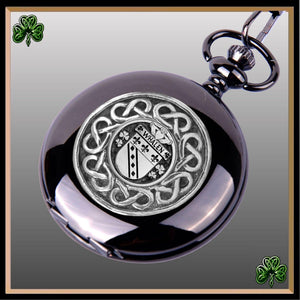 Whalen Irish Coat of Arms Black Pocket Watch