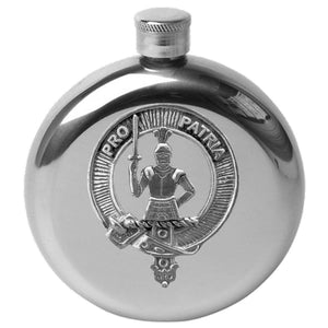 Bannerman 5 oz Round Clan Crest Scottish Badge Flask