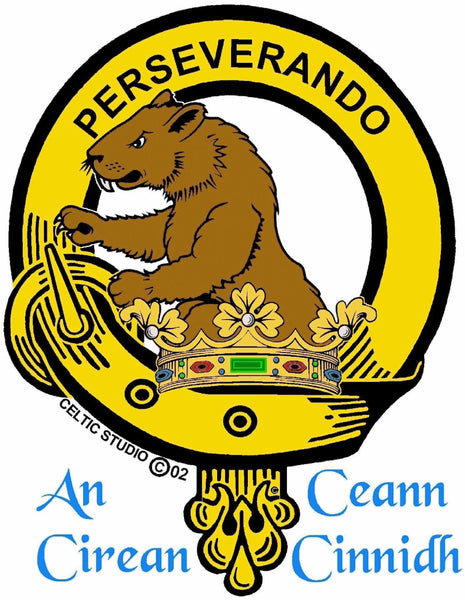 Beveridge 5 oz Round Clan Crest Scottish Badge Flask