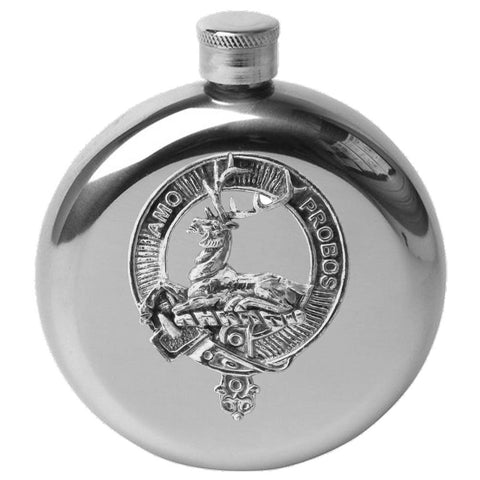 Blair 5 oz Round Clan Crest Scottish Badge Flask