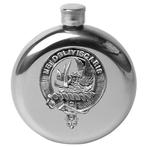 Campbell Argyll 5 oz Round Clan Crest Scottish Badge Flask