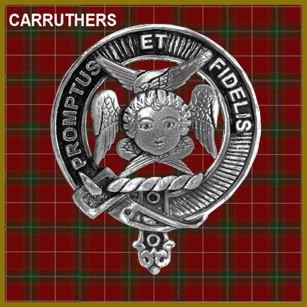 Carruthers 5 oz Round Clan Crest Scottish Badge Flask