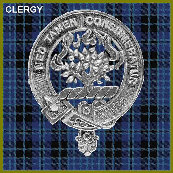 Clergy 5 oz Round Clan Crest Scottish Badge Flask