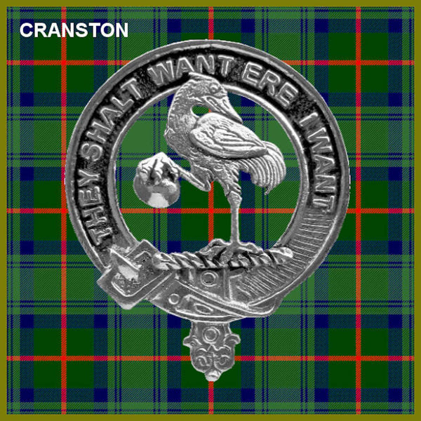 Cranston 5 oz Round Clan Crest Scottish Badge Flask