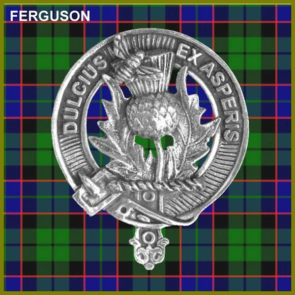 Ferguson 5 oz Round Clan Crest Scottish Badge Flask