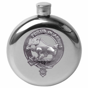Findlay 5 oz Round Clan Crest Scottish Badge Flask