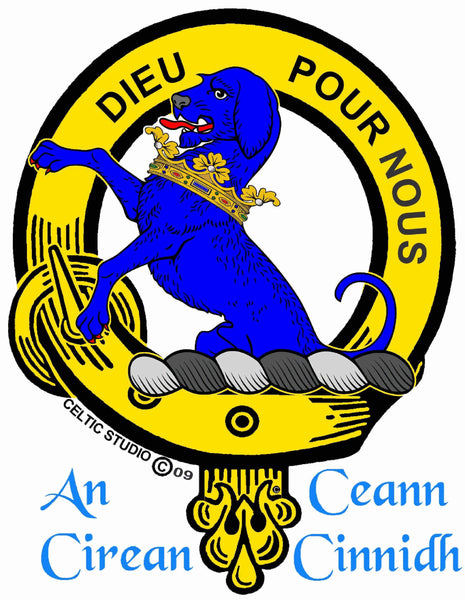 Fletcher (Hound) 5 oz Round Clan Crest Scottish Badge Flask