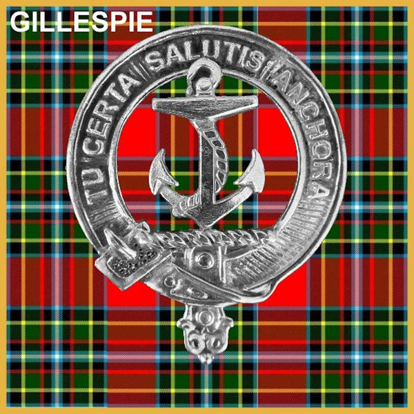 Gillespie 5 oz Round Clan Crest Scottish Badge Flask