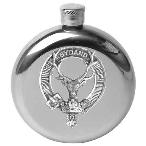 Gordon 5oz Round Scottish Clan Crest Badge Stainless Steel Flask
