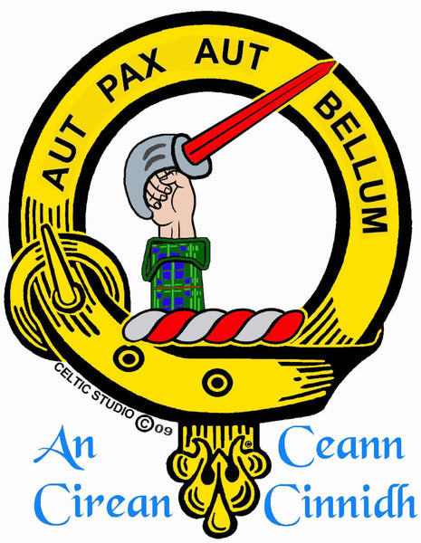 Gunn 5oz Round Scottish Clan Crest Badge Stainless Steel Flask