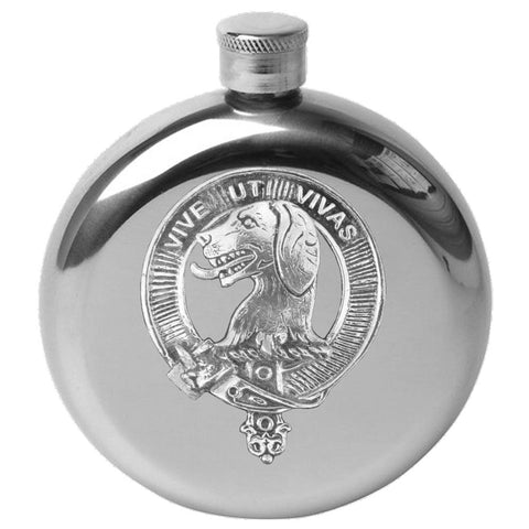 Hall 5 oz Round Clan Crest Scottish Badge Flask