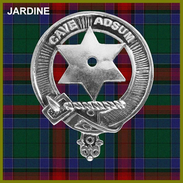 Jardine 5 oz Round Clan Crest Scottish Badge Flask