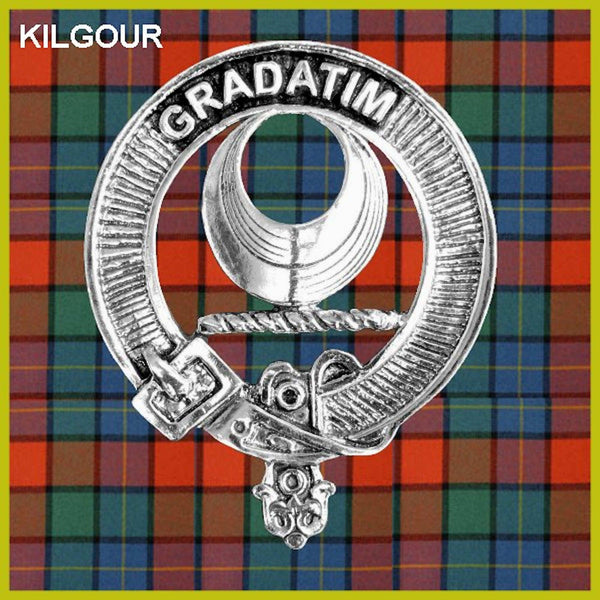 Kilgour 5 oz Round Clan Crest Scottish Badge Flask