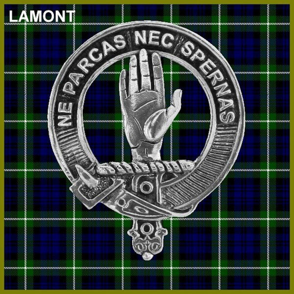 Lamont 5oz Round Scottish Clan Crest Badge Stainless Steel Flask
