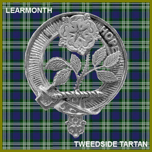 Learmonth 5 oz Round Clan Crest Scottish Badge Flask