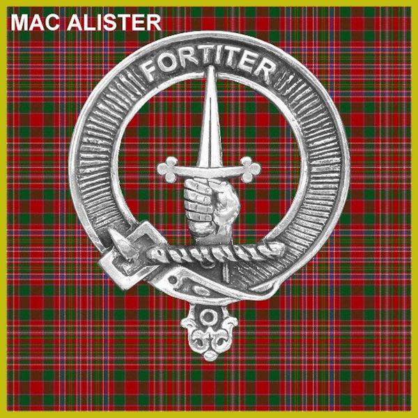 MacAlister 5 oz Round Clan Crest Scottish Badge Flask