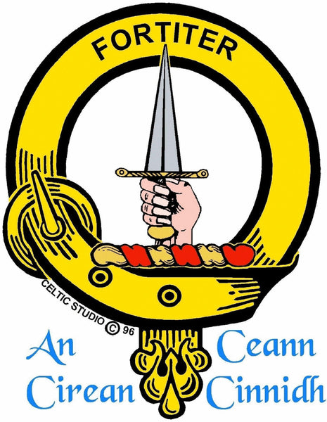 MacAlister 5 oz Round Clan Crest Scottish Badge Flask