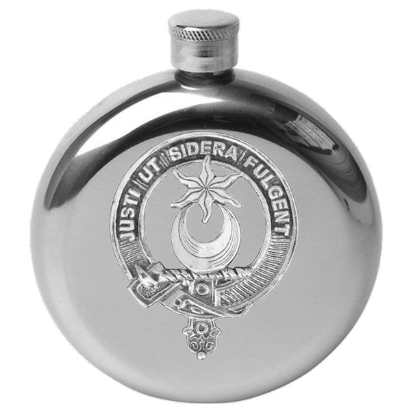MacColl 5 oz Round Clan Crest Scottish Badge Flask