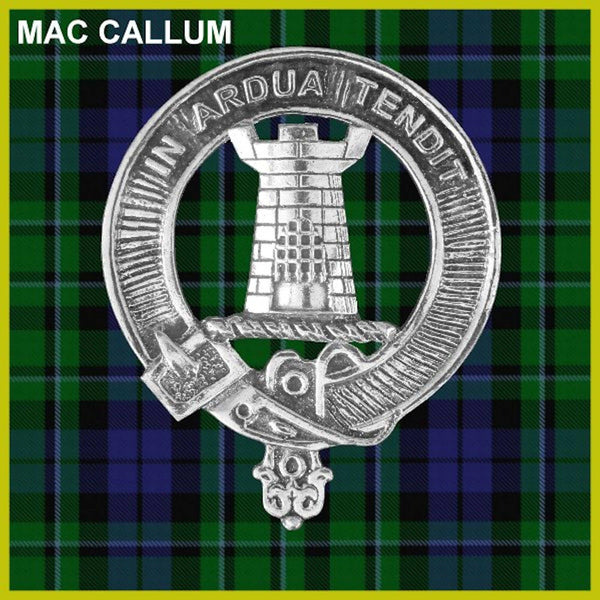 MacCallum 5oz Round Scottish Clan Crest Badge Stainless Steel Flask