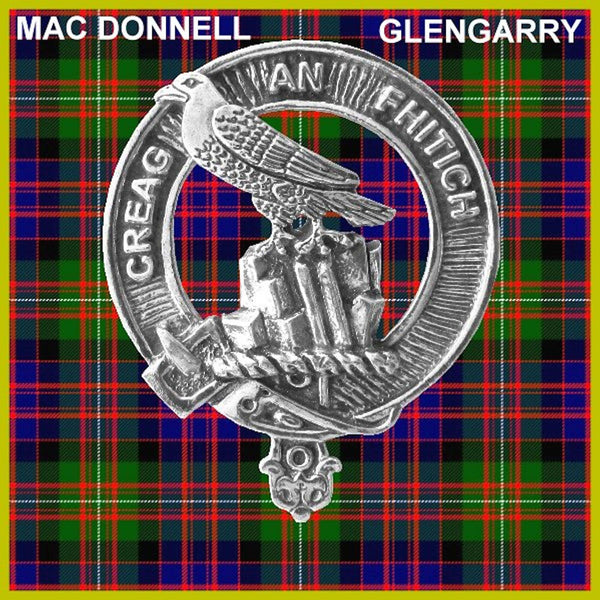 MacDonald (Glengarry) 5 oz Round Clan Crest Scottish Badge Flask