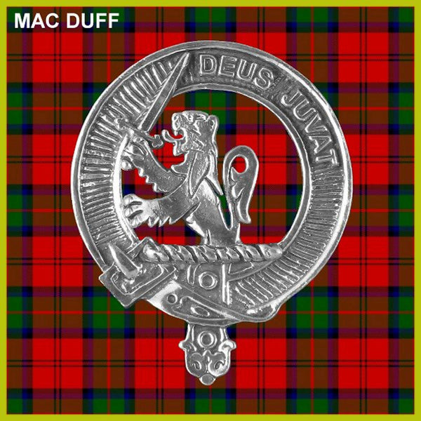 MacDuff 5 oz Round Clan Crest Scottish Badge Flask
