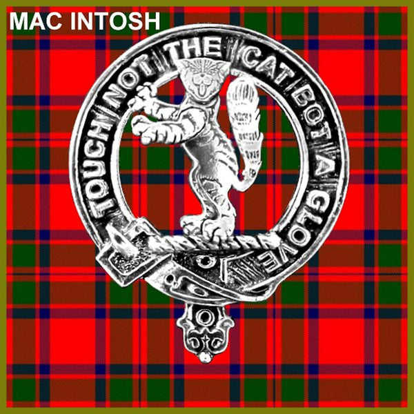 MacIntosh 5 oz Round Clan Crest Scottish Badge Flask