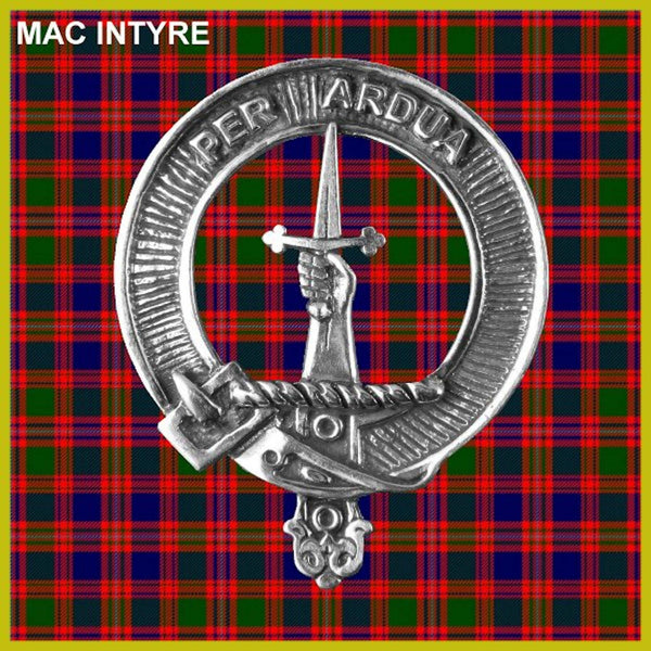 MacIntyre 5oz Round Scottish Clan Crest Badge Stainless Steel Flask