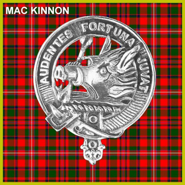 MacKinnon 5oz Round Scottish Clan Crest Badge Stainless Steel Flask