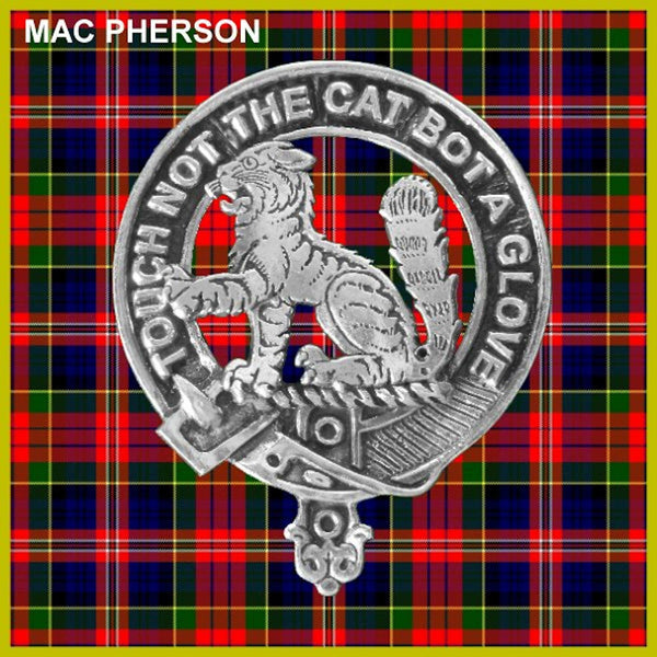 MacPherson 5 oz Round Clan Crest Scottish Badge Flask